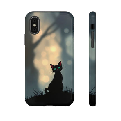 iPhone XS / Glossy Phone Case - Gothic Cat Design Phone Case