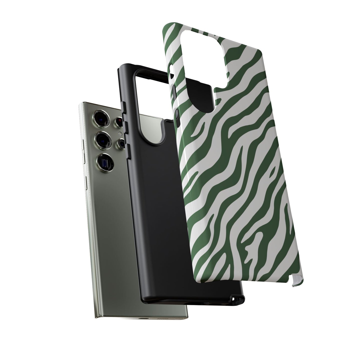 Stylish Sage Zebra Print Phone Case