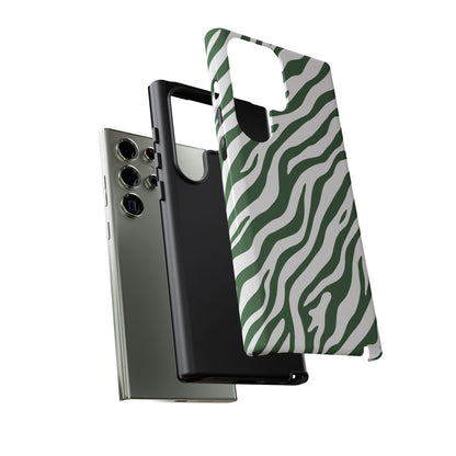 Stylish Sage Zebra Print Phone Case