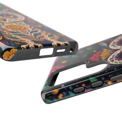 Vibrant Purple and Teal Calavera Owl Phone Case - Multicolor Phone Case