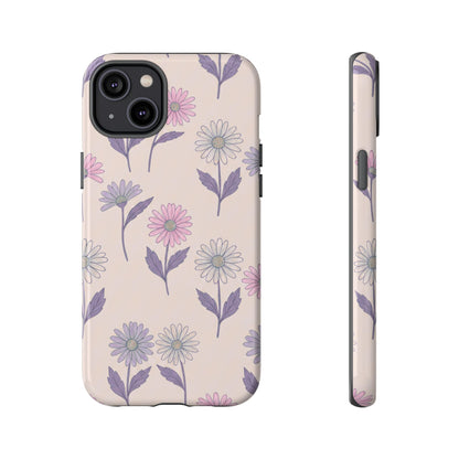 Pretty Pink & Purple Daisy Pattern Phone Case
