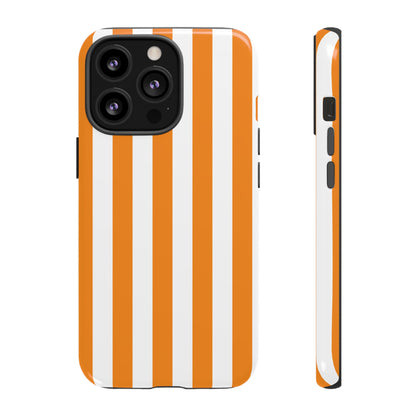 iPhone 13 Pro / Glossy Phone Case - Simple Yellow & White Stripe Pattern Phone Case