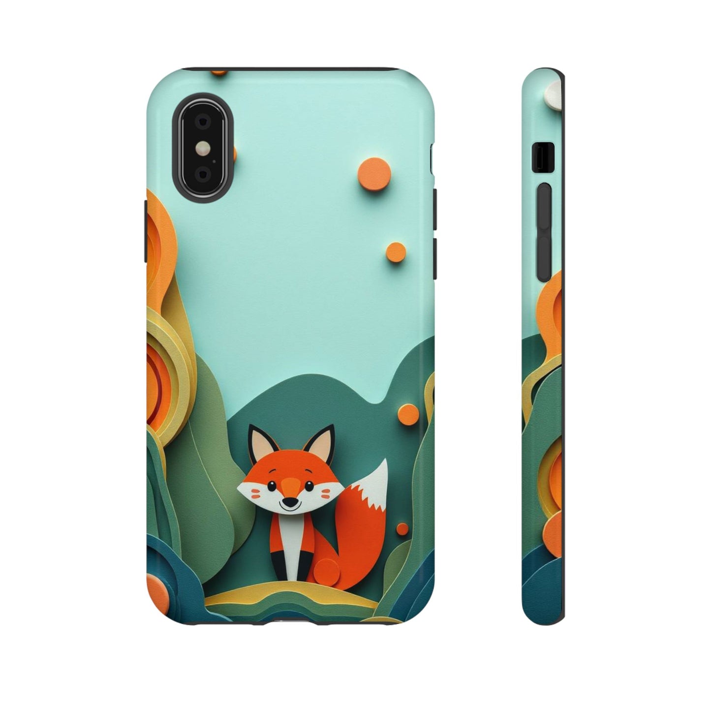 iPhone X / Glossy Phone Case - Papier-mâché Fox Design Phone Case