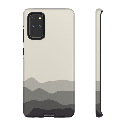 Ivory Abstract Waves Protective Phone Case - White Phone Case - Samsung Galaxy S20+ / Glossy