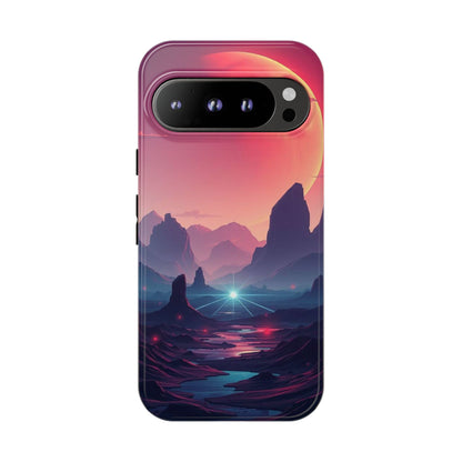 Google Pixel 9 Pro / Glossy Phone Case - Alien Moon Landscape Design Phone Case