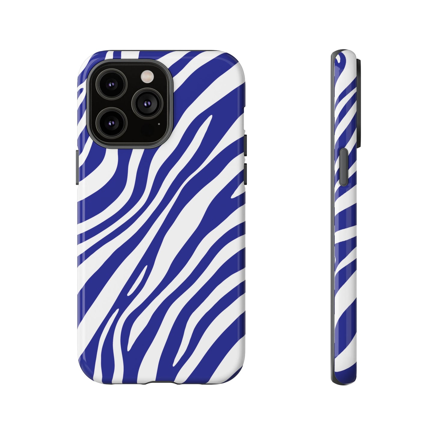 Modern Electric Blue Zebra Print Phone Case
