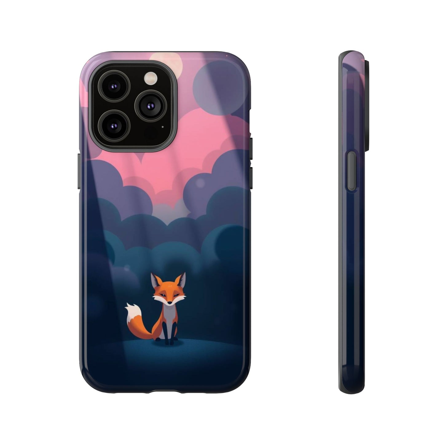 iPhone 14 Pro Max / Glossy Phone Case - Moody Pop Art Fox Design Phone Case