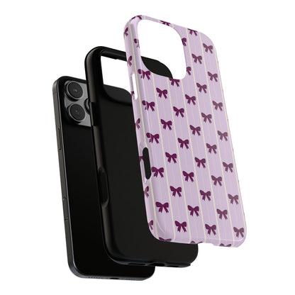 Retro Plum Purple Bow Pattern Phone Case