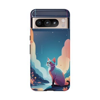 Google Pixel 8 Pro / Glossy Phone Case - Stylised Cat Design Phone Case