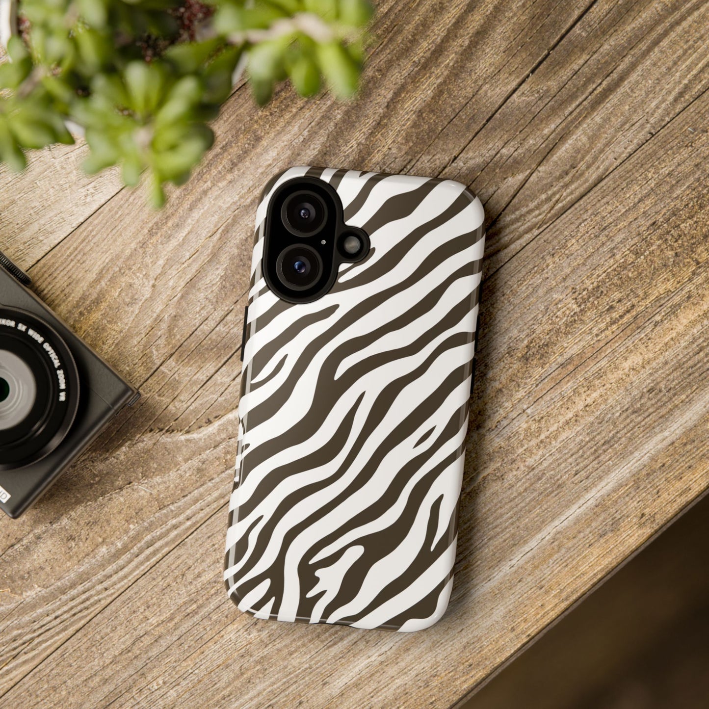 Stylish Mocha Zebra Print Phone Case