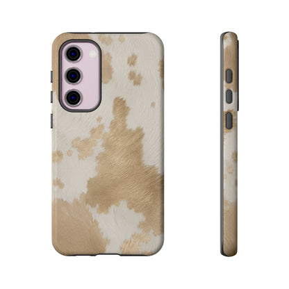 Elegant Champagne Cow Print Phone Case