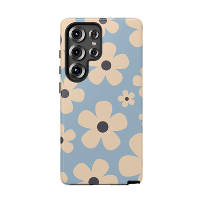 Cute Light Blue & Cream Daisy Pattern Phone Case - Blue Phone Case - Samsung Galaxy S25 Ultra / Glossy