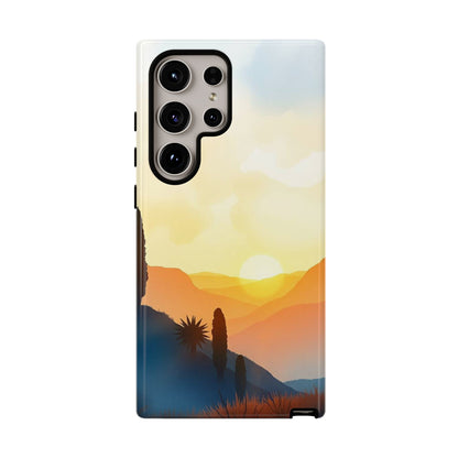 Samsung Galaxy S24 Ultra / Glossy Phone Case - Watercolour Sunset Design Phone Case