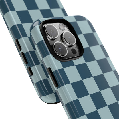 Blue Checked Pattern Phone Case - Blue Phone Case