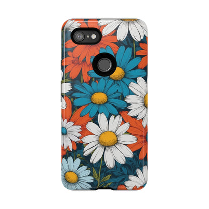 Pop Art Daisies Illustration "Red & Blue" Phone Case