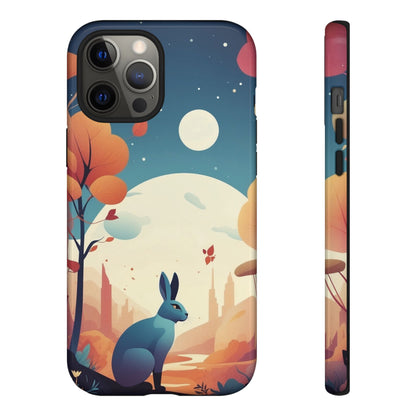 Stylised Blue Hare Design Phone Case - Multicolor Phone Case - iPhone 12 Pro Max / Glossy
