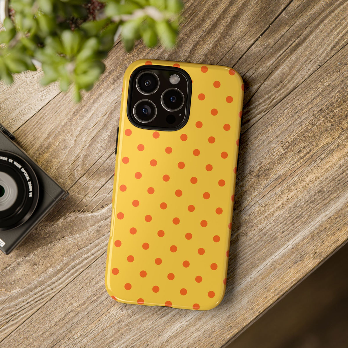 Trendy Yellow & Orange Dot Pattern Phone Case - Yellow Phone Case
