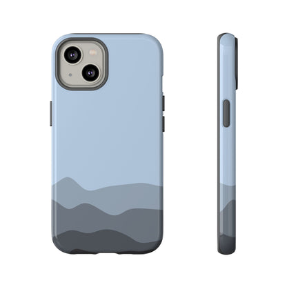 Blue Abstract Waves Protective Phone Case - Blue Phone Case - iPhone 14 / Glossy