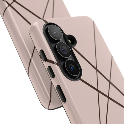 Abstract Pink with Brown Lines Phone Case - Pink Phone Case