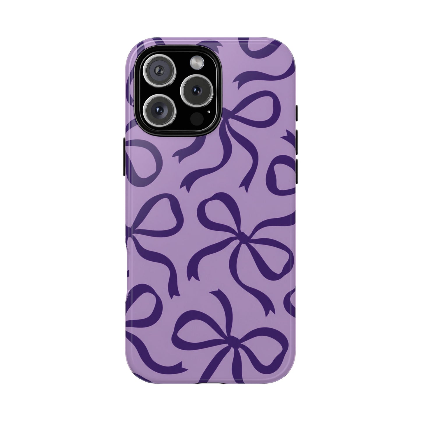 Bold Lilac and Deep Purple Bow Pattern Phone Case