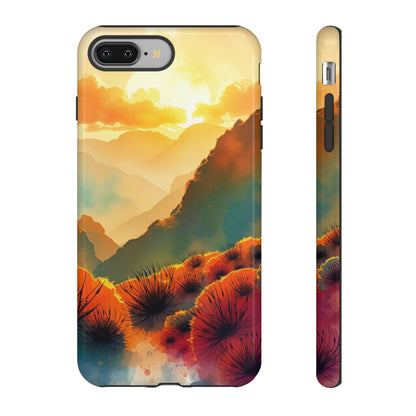 iPhone 8 Plus / Glossy Phone Case - Ideallic Watercolour Sunset Design Phone Case