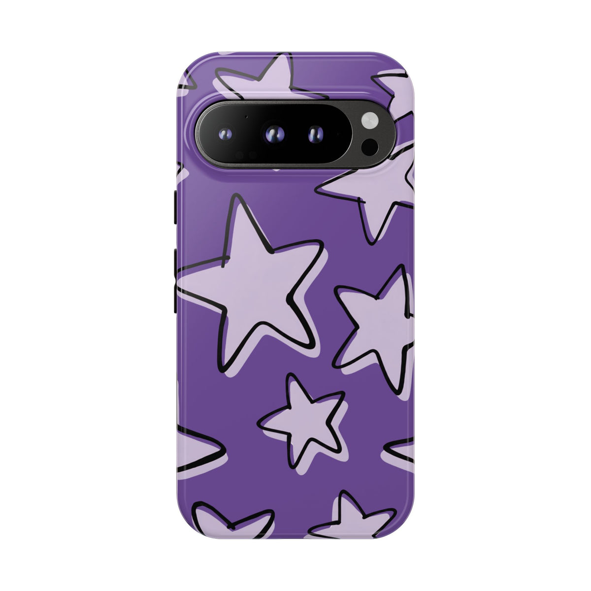 Violet Purple Doodle Star Phone Case