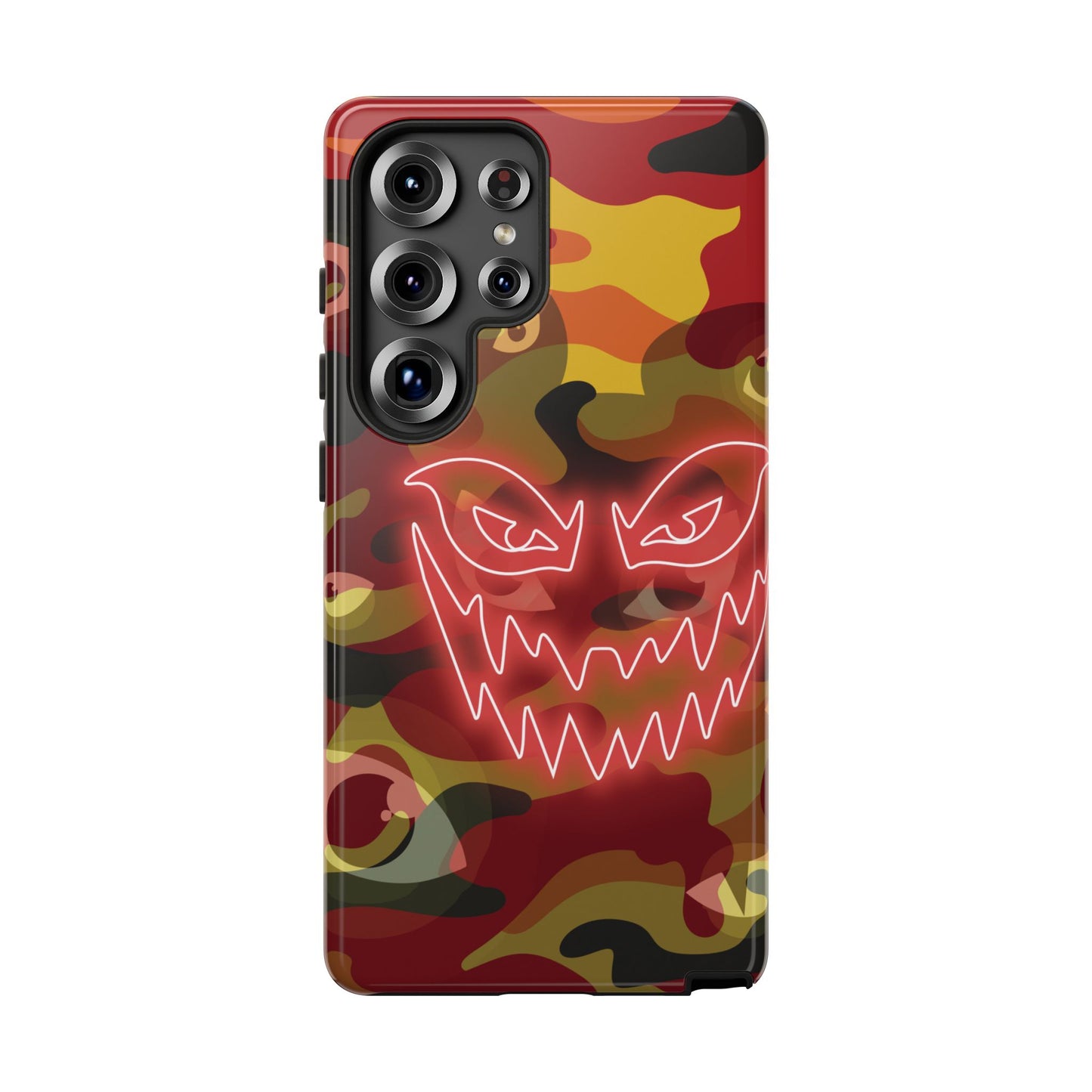 Inferno Neon Face Camo Phone Case - Red Phone Case - Samsung Galaxy S25 Ultra / Glossy