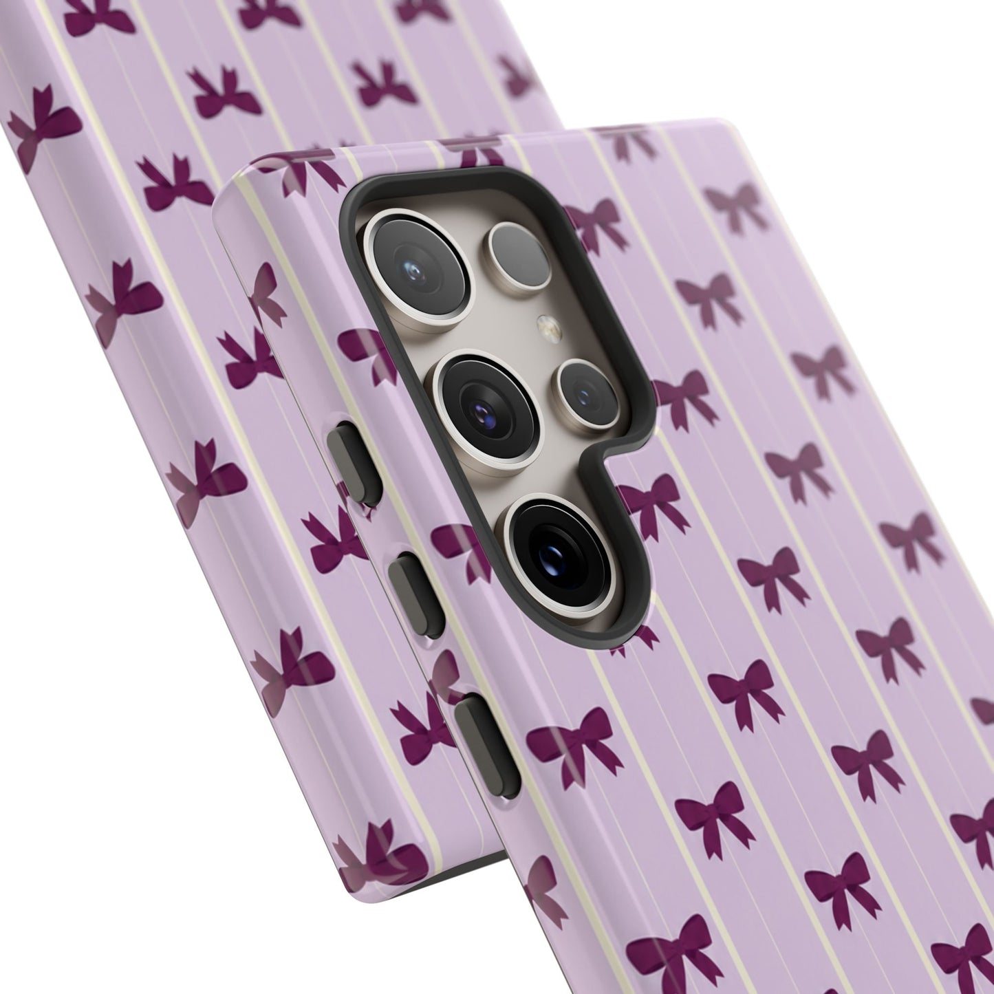 Retro Plum Purple Bow Pattern Phone Case