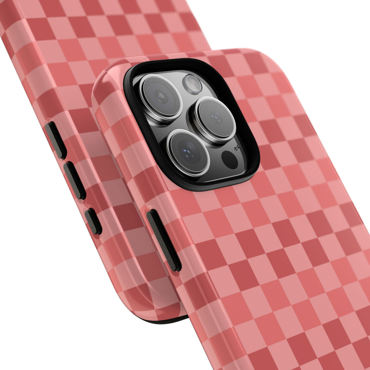 Bold Pink Small Checked Pattern Phone Case - Pink Phone Case