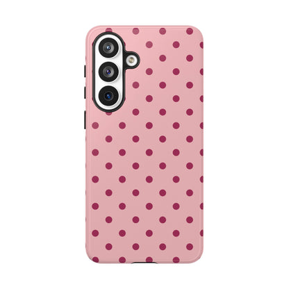Pink with Red Dot Pattern Phone Case