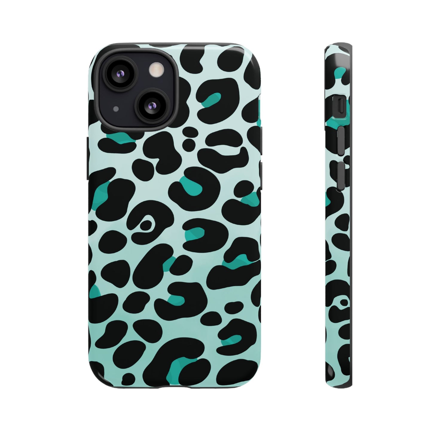 Cool Aqua Leopard Print Phone Case