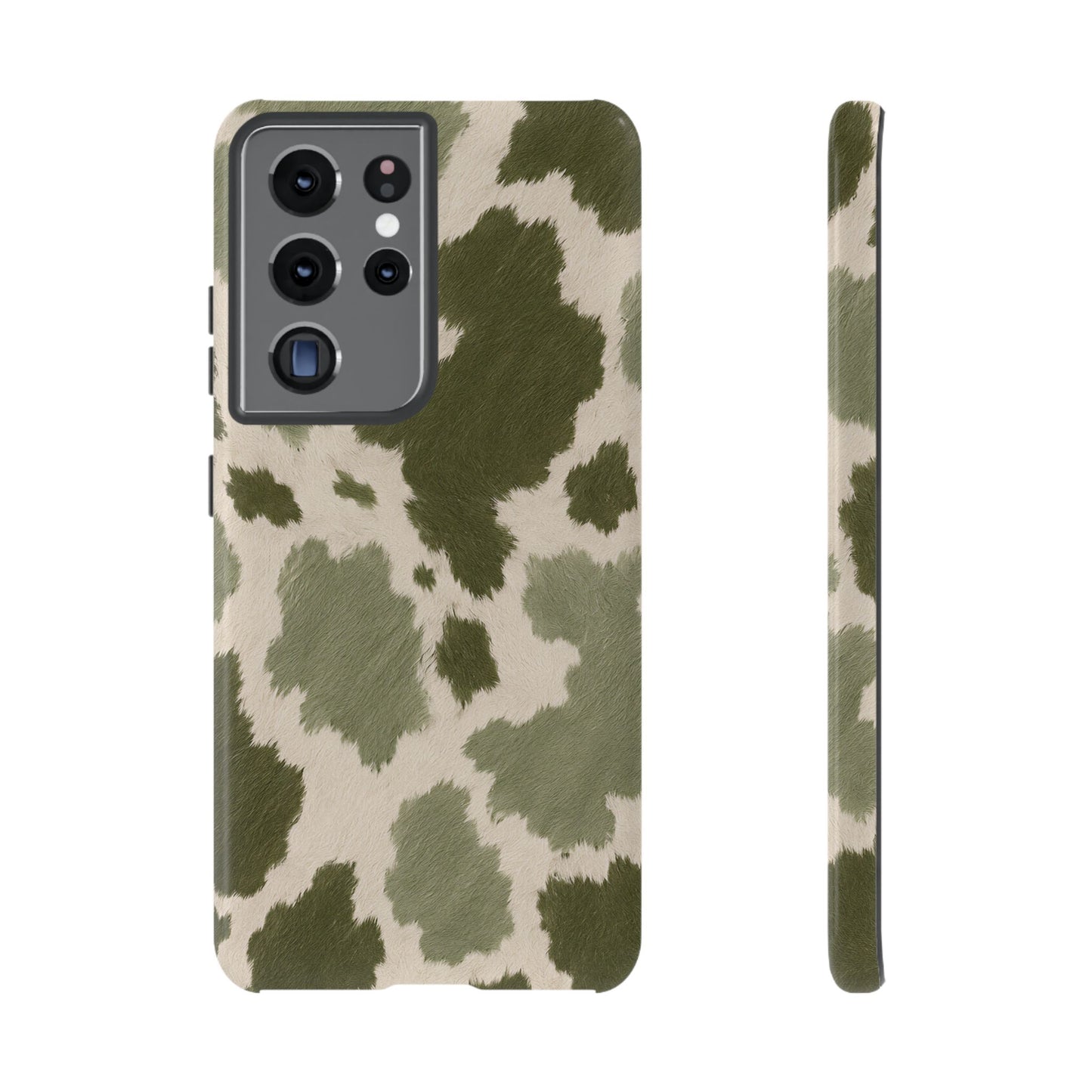 Stylish Olive Green Cow Print Phone Case
