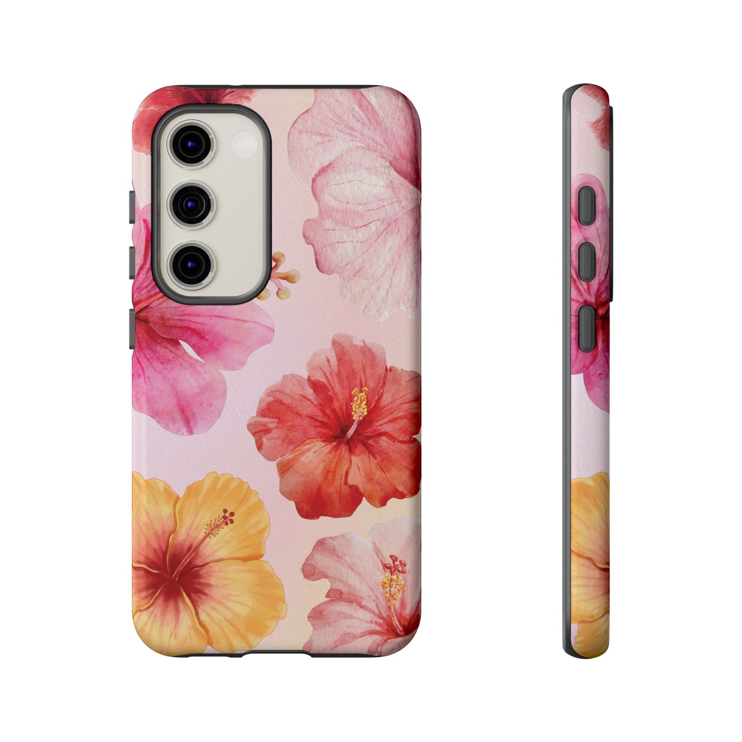 Samsung Galaxy S23 / Glossy Phone Case - ’Pink Hibiscus Pattern #1’ Phone Case
