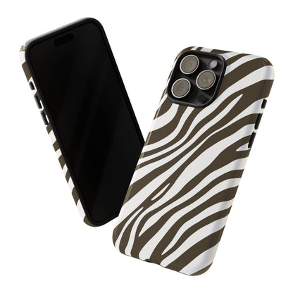 Modern Mocha Zebra Print Phone Case