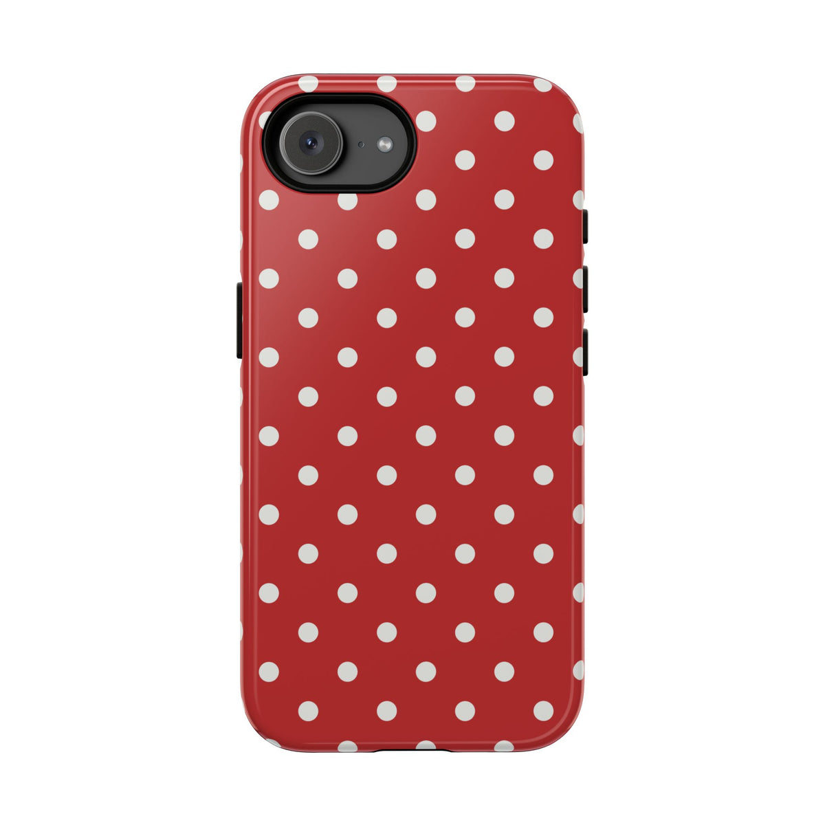 Red with White Dot Pattern Phone Case - Red Phone Case - iPhone 17e / Glossy