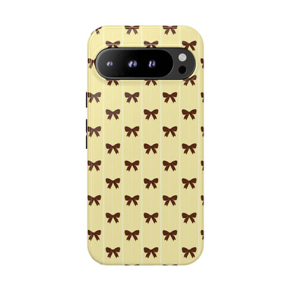 Retro Chocolate Brown Bow Pattern Phone Case