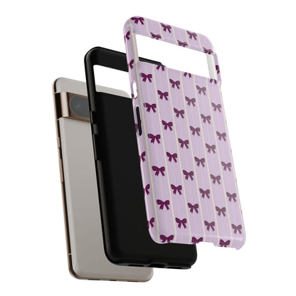 Retro Plum Purple Bow Pattern Phone Case