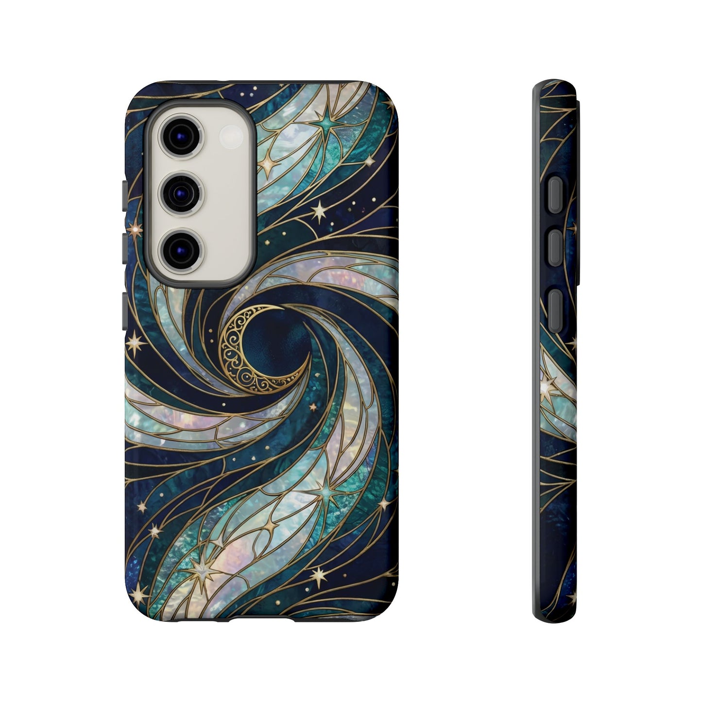 Elegant Navy & Teal Celestial Swirl Phone Case