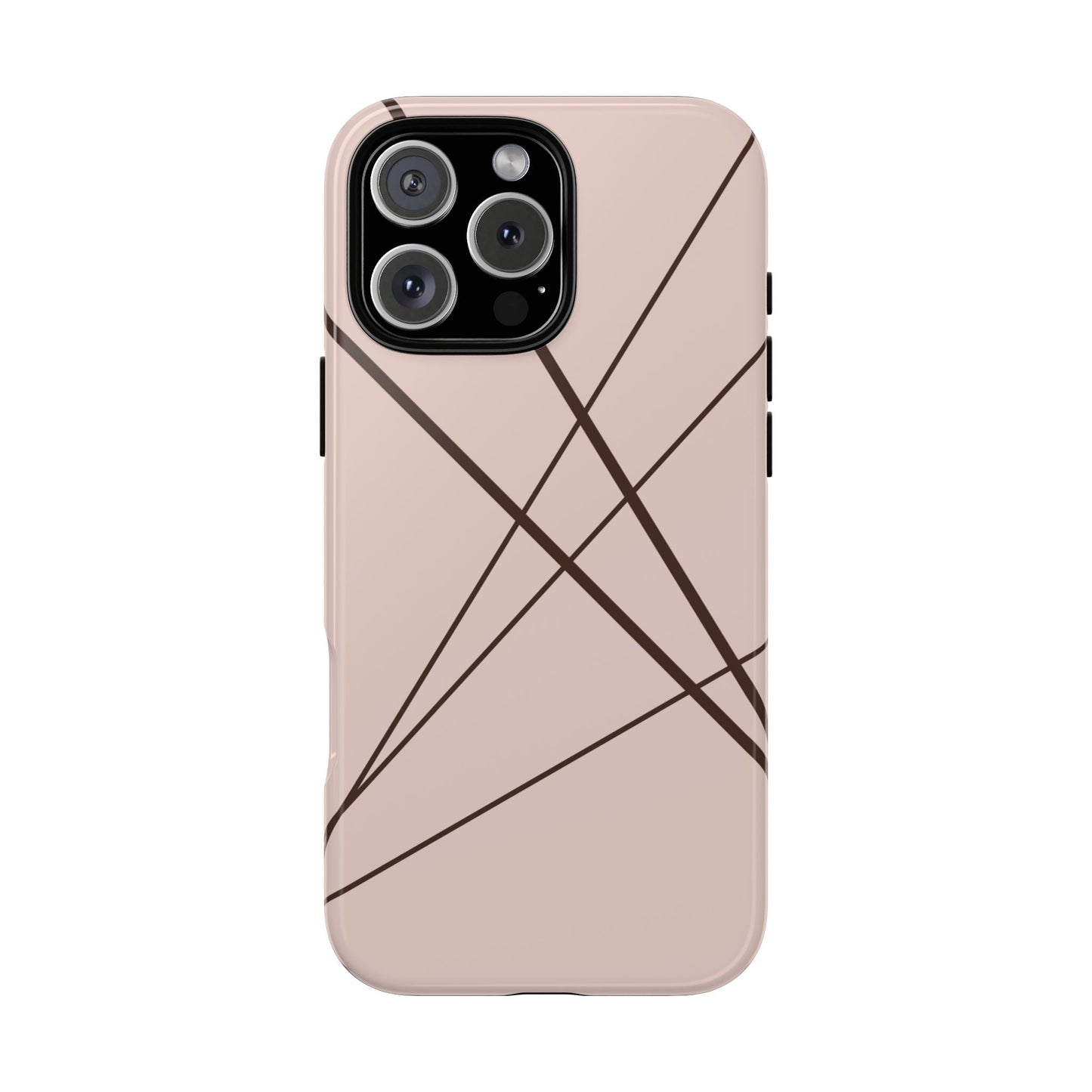 Abstract Pink with Brown Lines Phone Case - Pink Phone Case - iPhone 16 Pro Max / Glossy