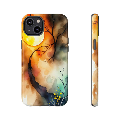 iPhone 14 Plus / Glossy Phone Case - Abstract Watercolour Gothic Scene Phone Case