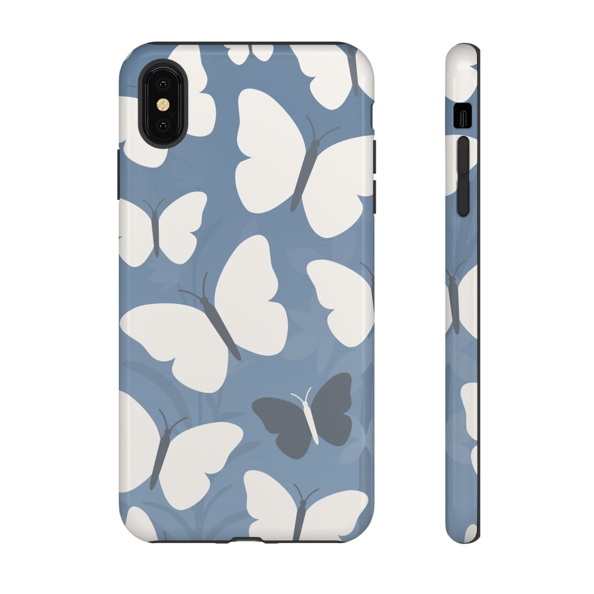 Minimalist Light Blue Butterfly Pattern Phone Case - Blue Phone Case - iPhone XS MAX / Glossy