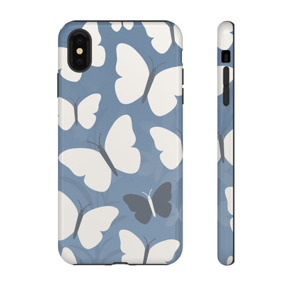 Minimalist Light Blue Butterfly Pattern Phone Case - Blue Phone Case - iPhone XS MAX / Glossy