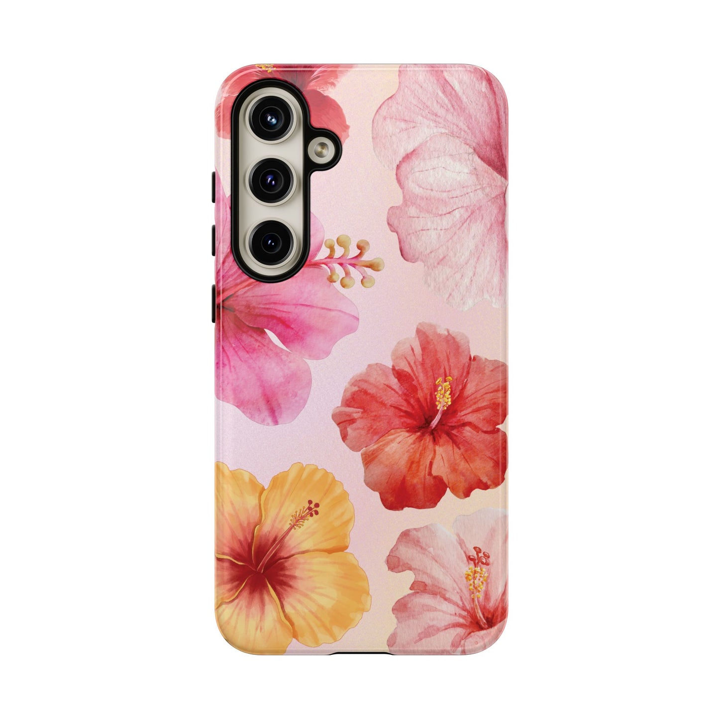 Samsung Galaxy S24 Plus / Glossy Phone Case - ’Pink Hibiscus Pattern #1’ Phone Case