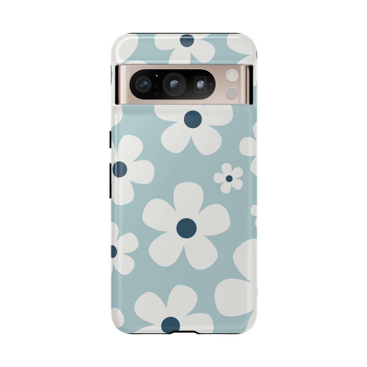 Cute Light Blue Daisy Pattern Phone Case - Blue Phone Case - Google Pixel 8 Pro / Glossy