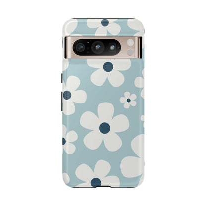 Cute Light Blue Daisy Pattern Phone Case - Blue Phone Case - Google Pixel 8 Pro / Glossy