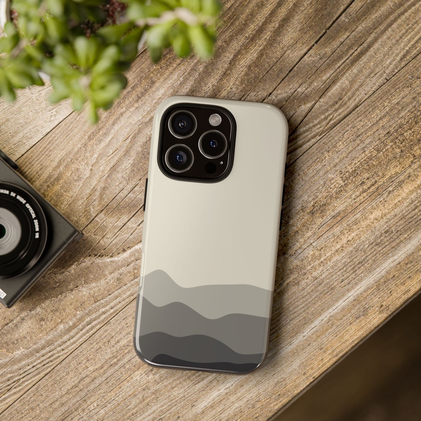 Ivory Abstract Waves Protective Phone Case - White Phone Case