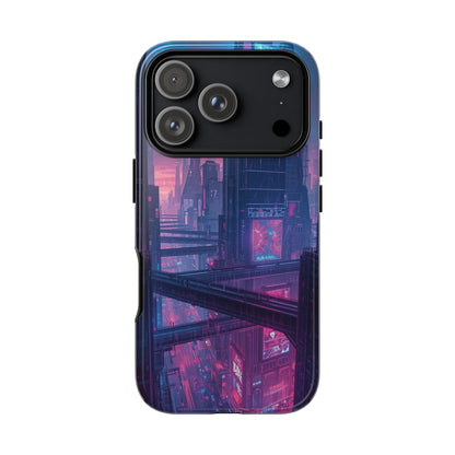 Neon Cyberpunk Megacity Sci-fi Phone Case - Blue Phone Case - iPhone 17 Pro / Glossy