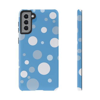 Samsung Galaxy S21 Plus / Glossy Phone Case - ’Bold Blue with White Dot Pattern’ Phone Case