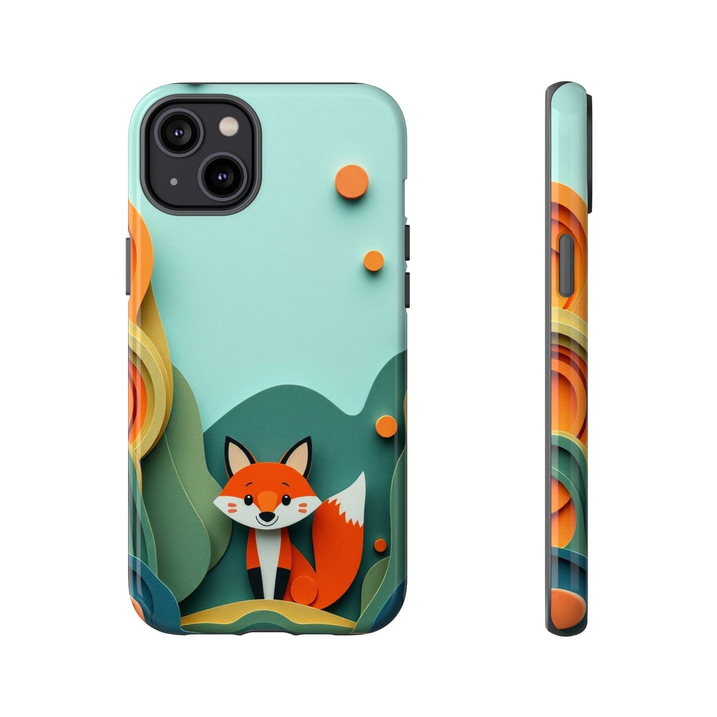 iPhone 14 Plus / Glossy Phone Case - Papier-mâché Fox Design Phone Case