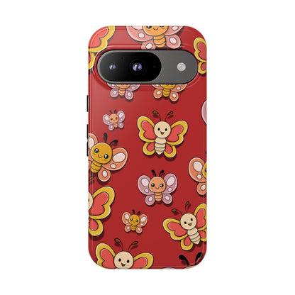 Google Pixel 9 / Glossy Phone Case - Red Butterfly Sticker Design Phone Case